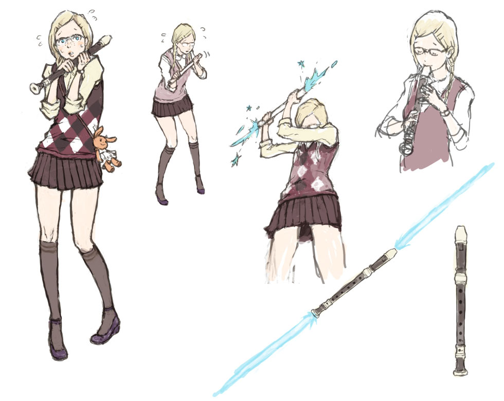 Kimmy's Recorder/Saber Art from No More Heroes 2: Desperate Struggle