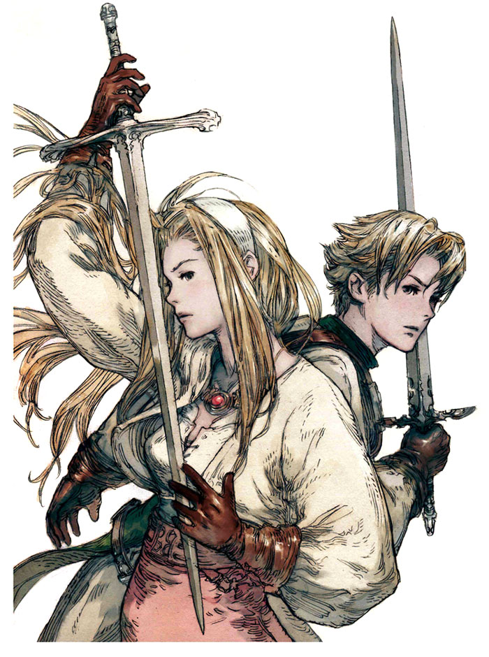 Catiua and Denam Artwork from Tactics Ogre: Let Us Cling Together