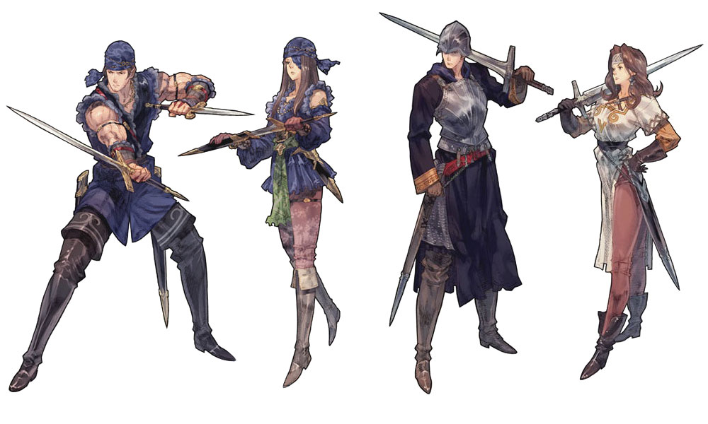 Rogue & Warrior Art from Tactics Ogre: Let Us Cling Together