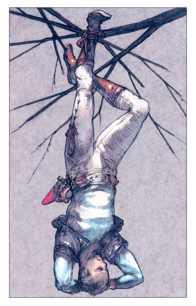 Tarot Card XII - The Hanged Man Art from Tactics Ogre: Let Us Cling Together