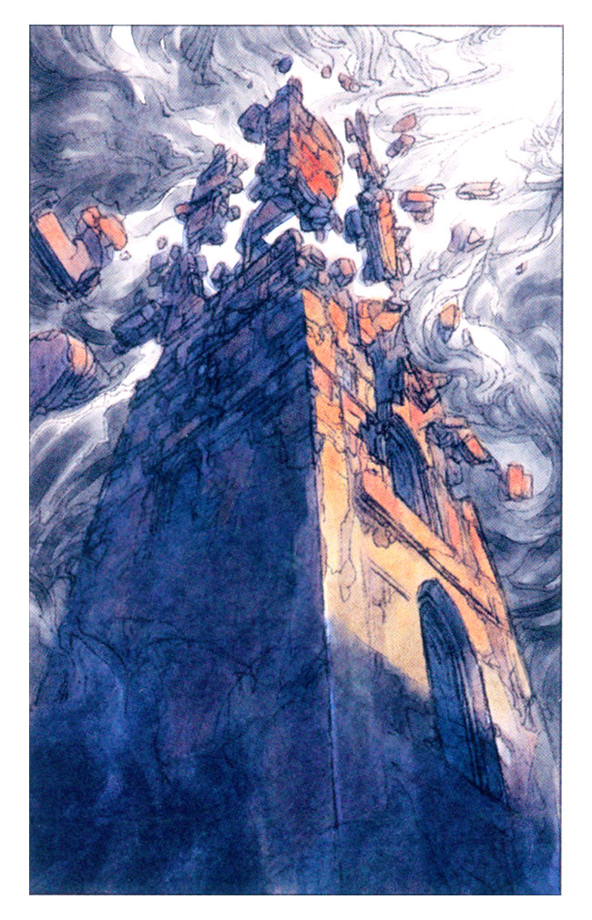 Tarot Card XVI - The Tower Art from Tactics Ogre: Let Us Cling Together