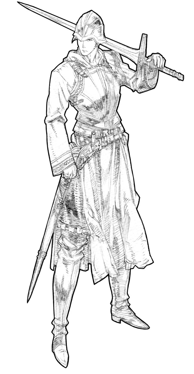 Warrior Male Art from Tactics Ogre: Let Us Cling Together