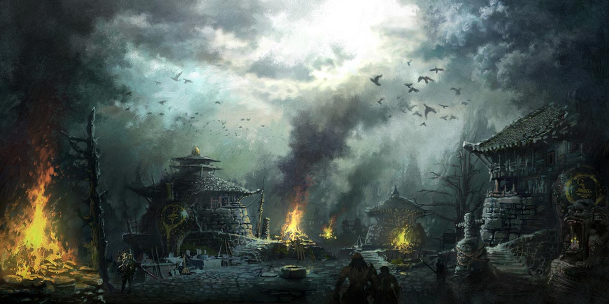 Burning Village Art from Blade & Soul