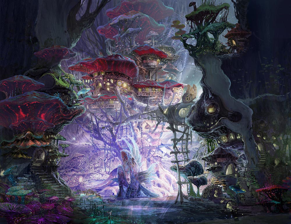 Mushroom Houses Art from Blade & Soul