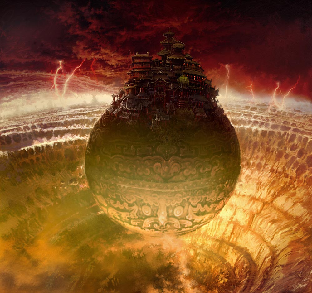 Floating Burner Fortress Art from Blade & Soul