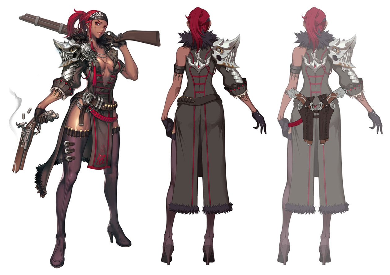 Gon Female Gunslinger Concept Art from Blade & Soul
