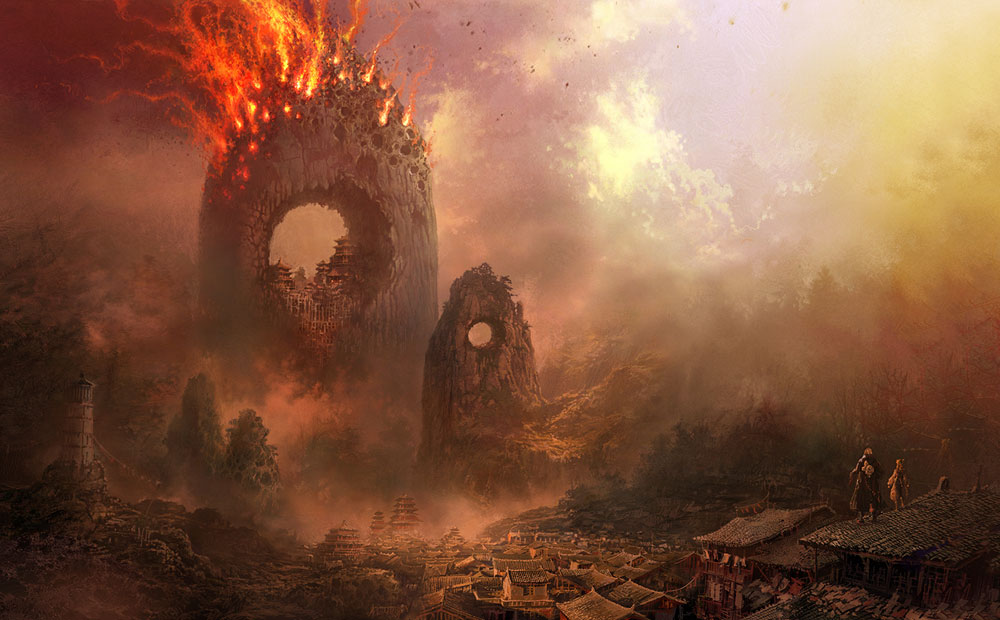 Town Concept Art from Blade & Soul