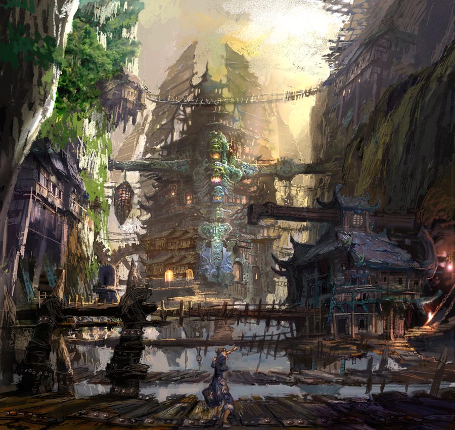 Town Design Art from Blade & Soul