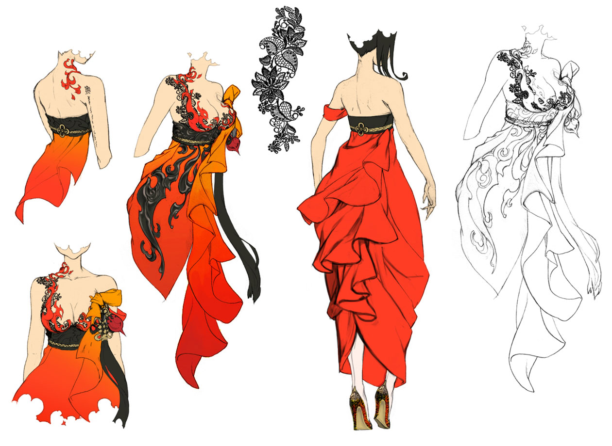 Yura Dress Design Art from Blade & Soul