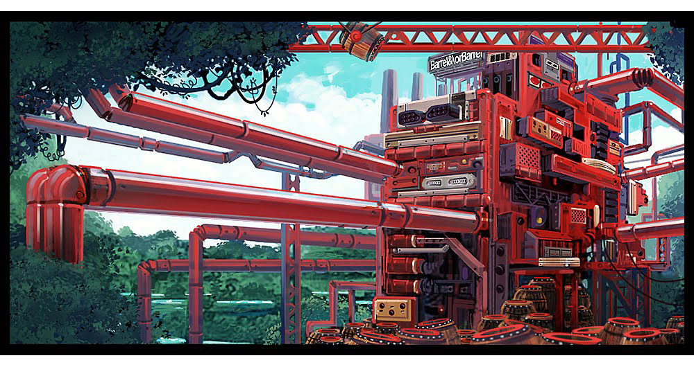 Barrel Factory Art from Donkey Kong Country Returns