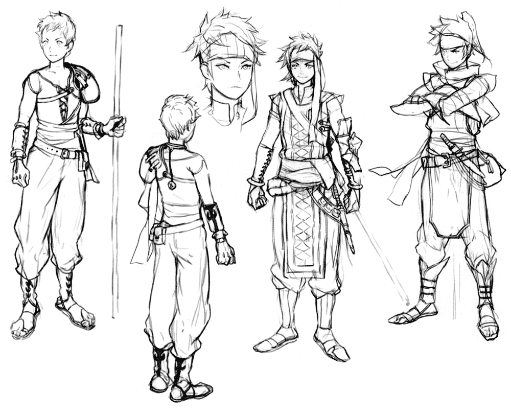 Hero Sketches from Suikoden Tierkreis