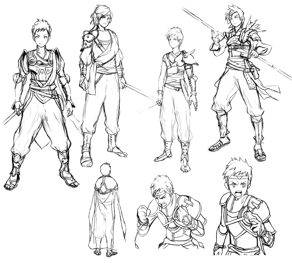 Hero Sketches from Suikoden Tierkreis