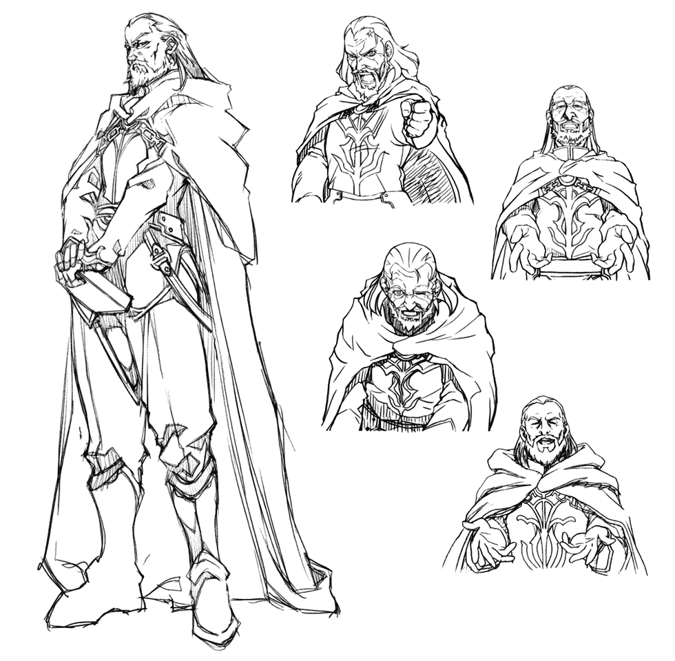 Valfred Sketches from Suikoden Tierkreis