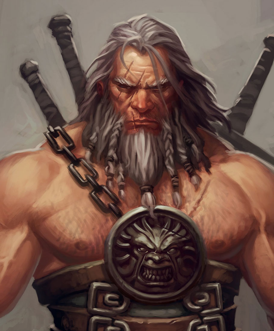 Barbarian Face Art from Diablo III