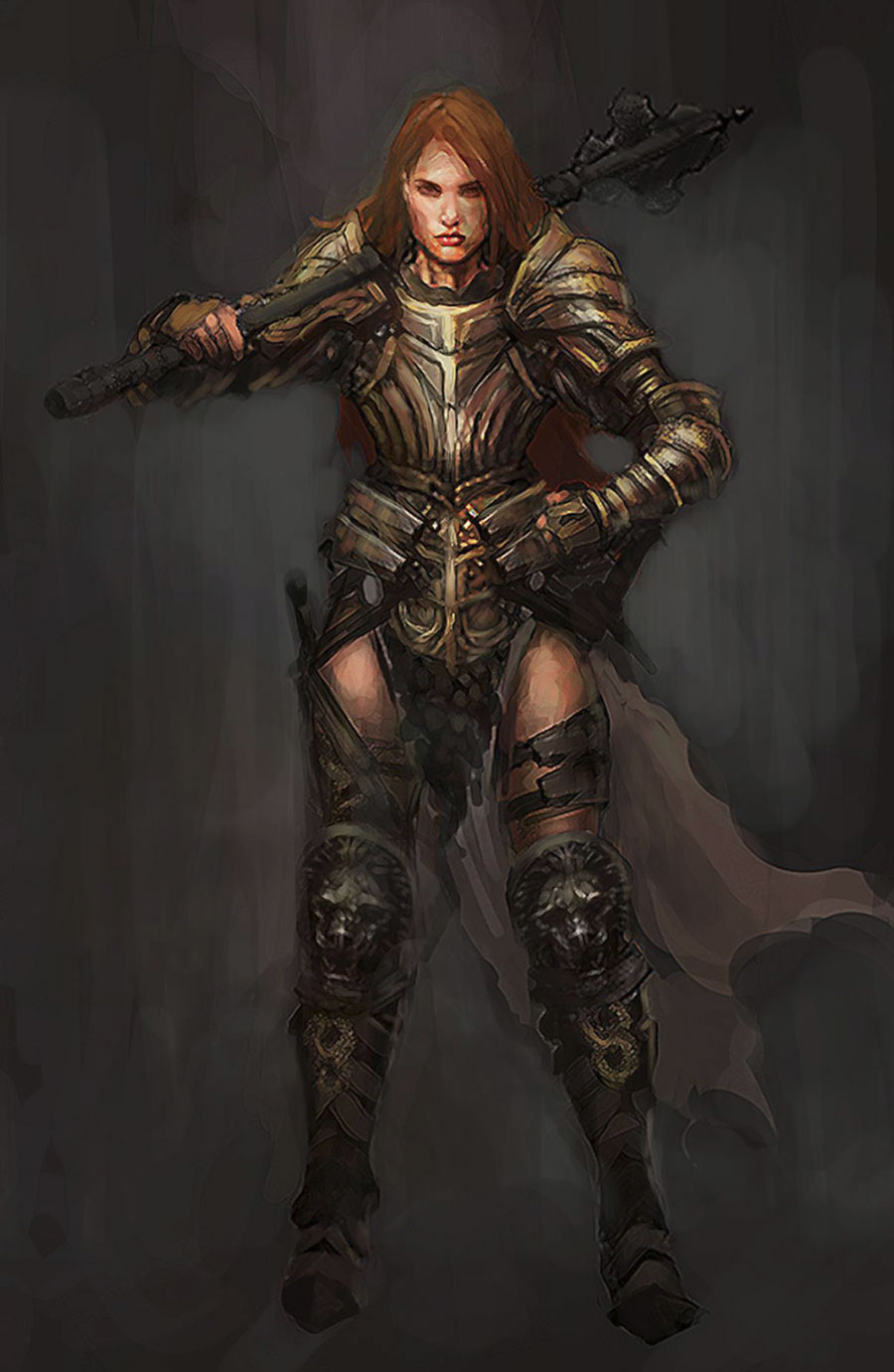 Crusader Female Art from Diablo III