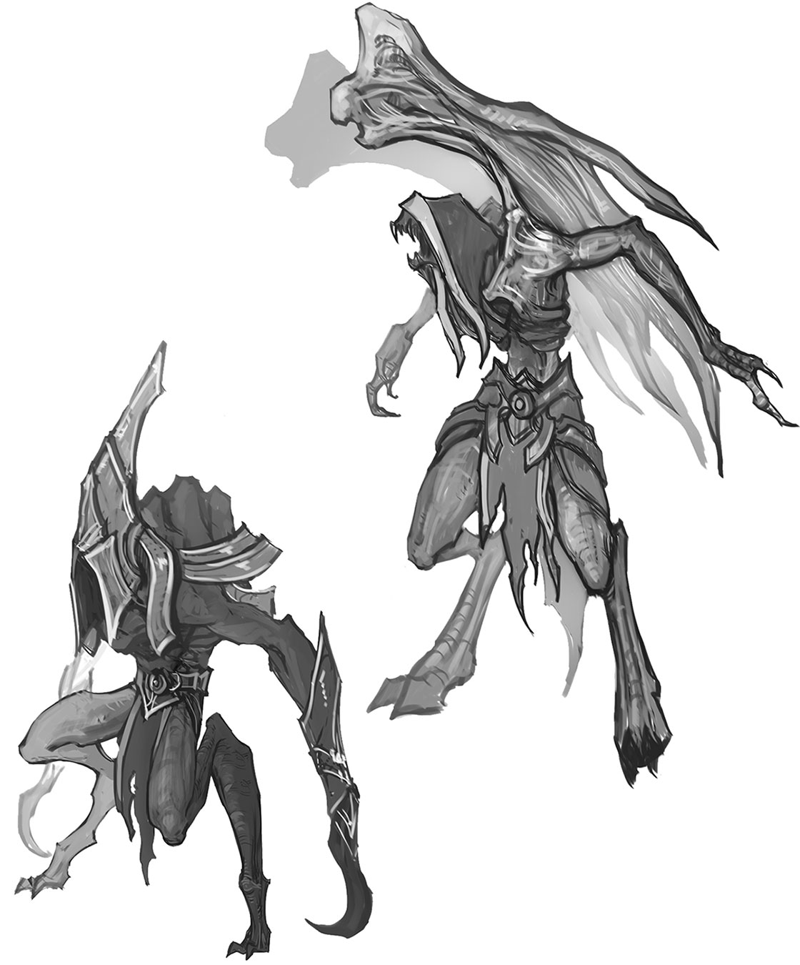 Leaper Angel Sketches from Diablo III