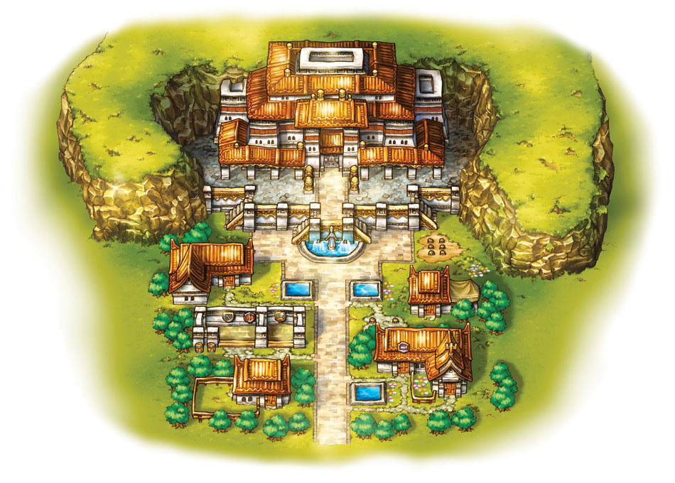 Town Concept Art from Dragon Quest VI: Realms of Revelation