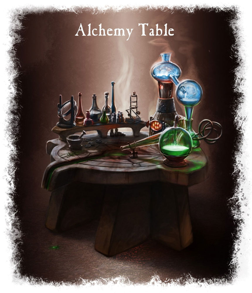 Alchemy Table Art from The Elder Scrolls V: Skyrim