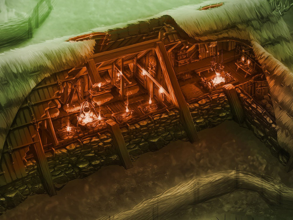 Long House Art from The Elder Scrolls V: Skyrim