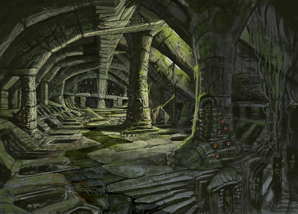 Nordic Barrow Ruins Interior Art from The Elder Scrolls V: Skyrim