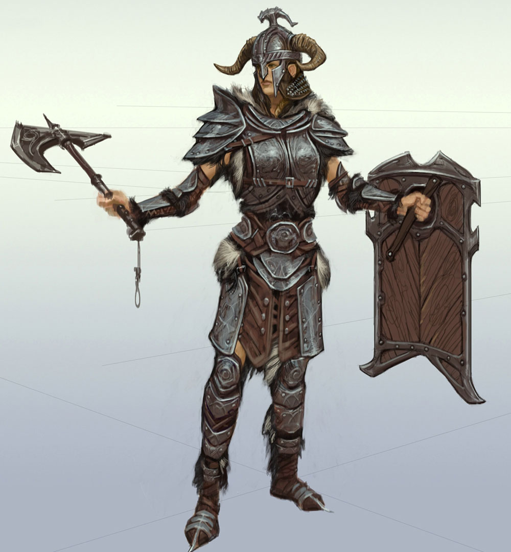 Female Steel Armor Art from The Elder Scrolls V: Skyrim