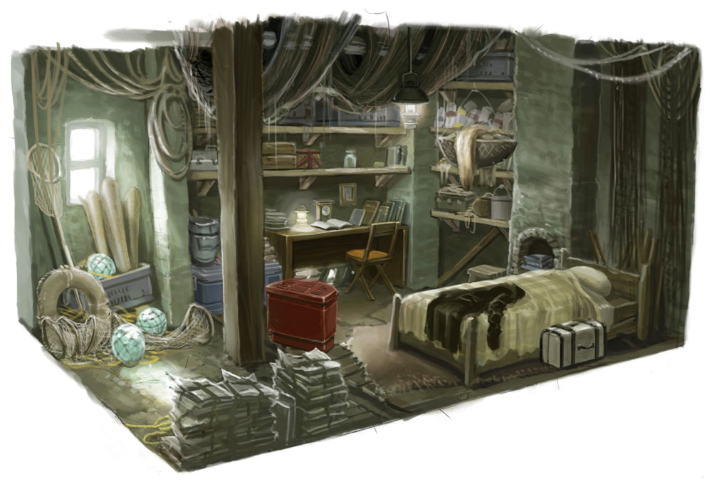 Bedroom Interior Art from Folklore