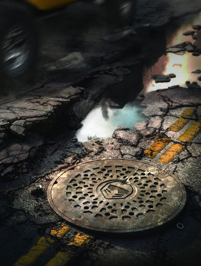 Sewer Cover Art from MotorStorm Apocalypse