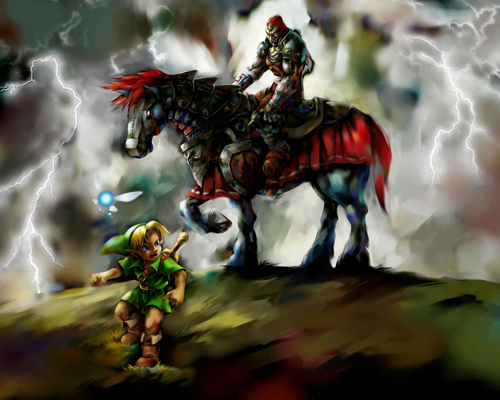 Link & Ganon Encounter Art from The Legend of Zelda: Ocarina of Time 3D