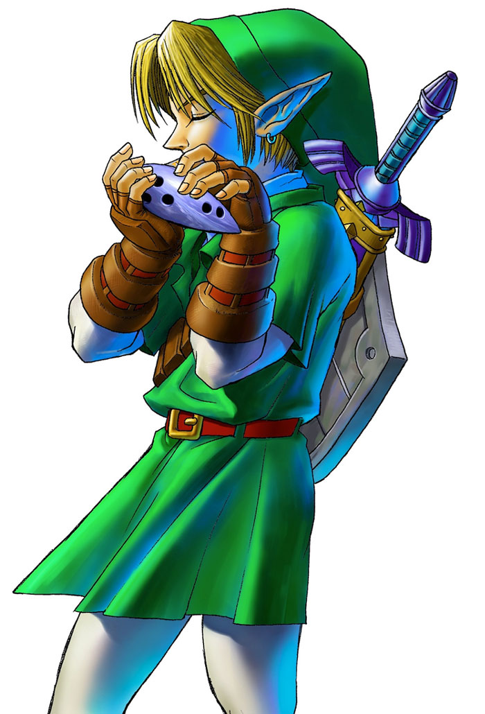 Link Playing Ocarina Art from The Legend of Zelda: Ocarina of Time 3D