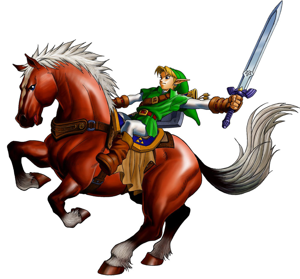 Link & Epona Charge Art from The Legend of Zelda: Ocarina of Time 3D