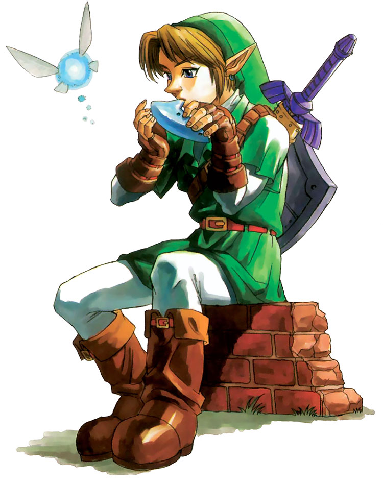 Link & Ocarina Art from The Legend of Zelda: Ocarina of Time 3D
