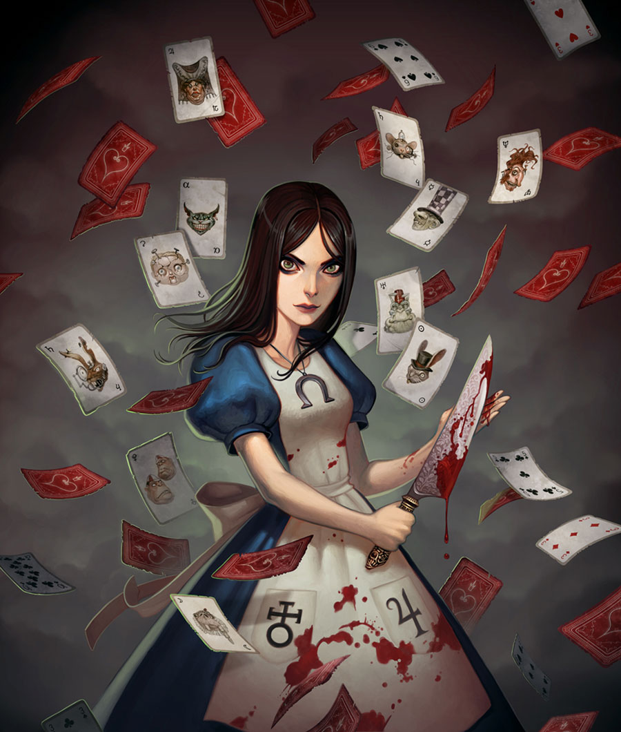 Alice & Falling Cards Art from Alice: Madness Returns