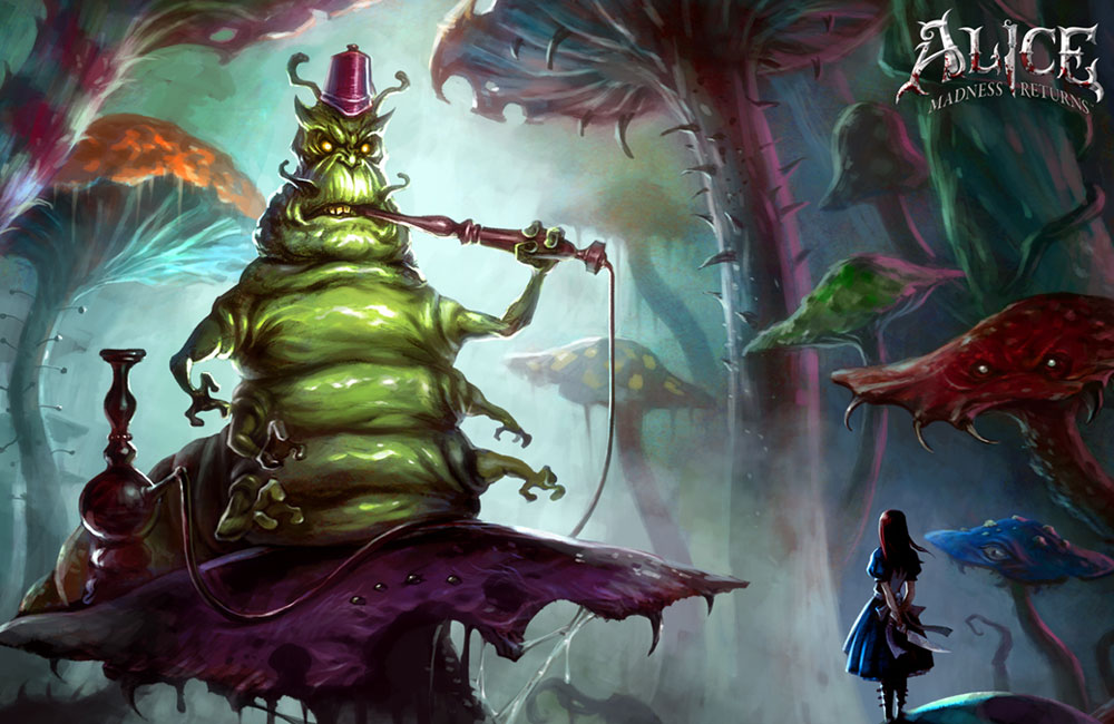 Caterpillar & Alice Art from Alice: Madness Returns