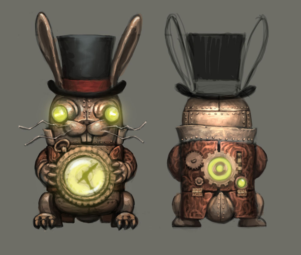 Clone Mechanical White Rabbit Concept Art from Alice: Madness Returns