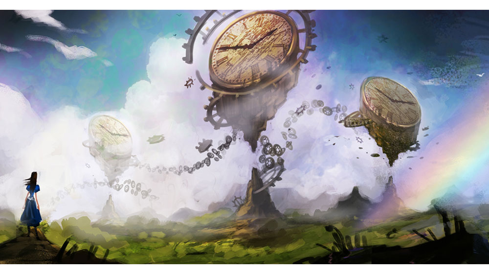 Floating Clocks Environment Art from Alice: Madness Returns