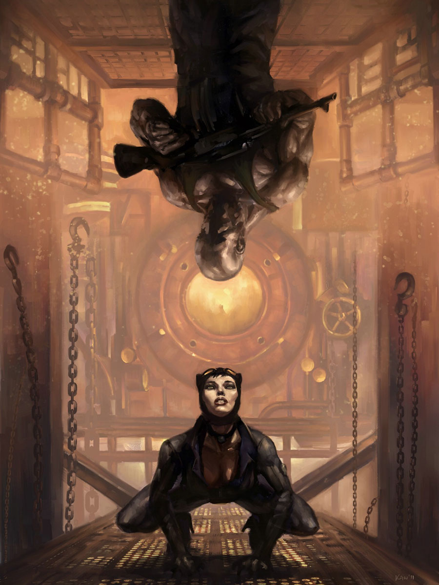 Catwoman Hanging Art from Batman: Arkham City