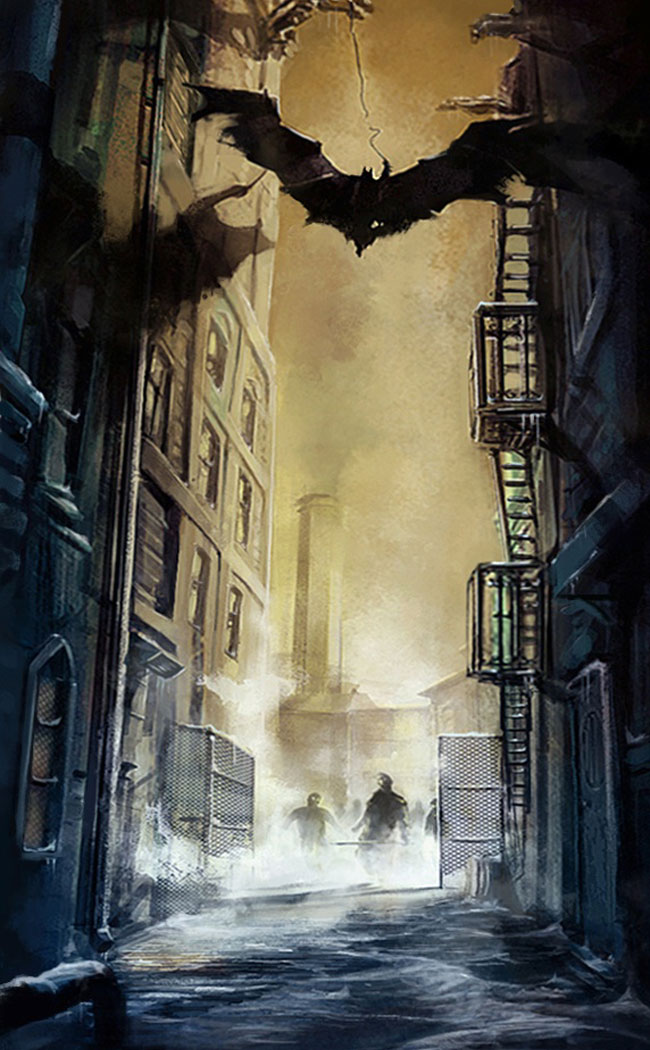 Gotham Alley Art from Batman: Arkham City