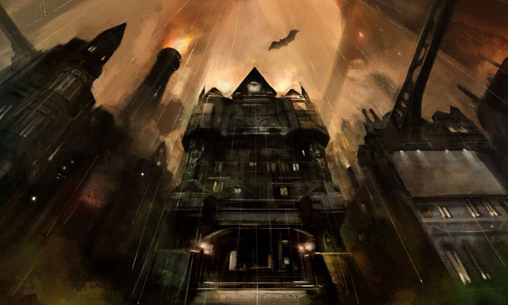 Gotham Chimneys Art from Batman: Arkham City
