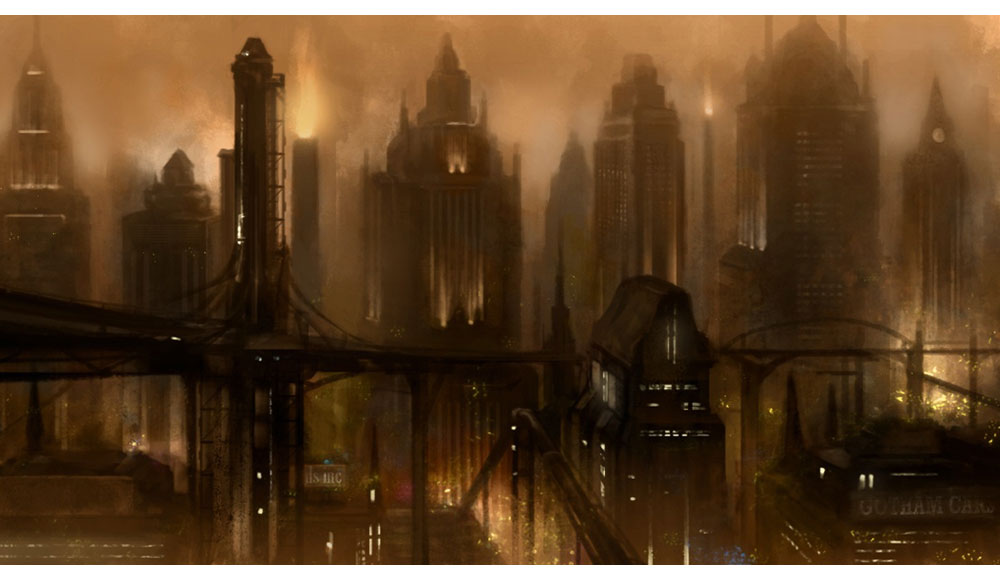 Gotham Panorama Art from Batman: Arkham City