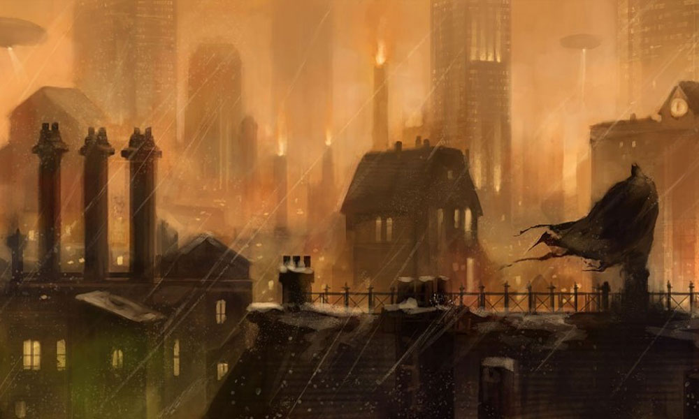 Gotham Skyline Art from Batman: Arkham City