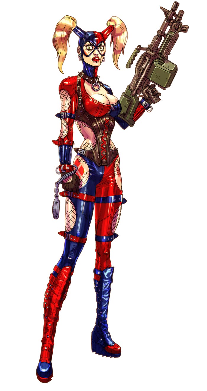 Harley Quinn & SMG Art from Batman: Arkham City