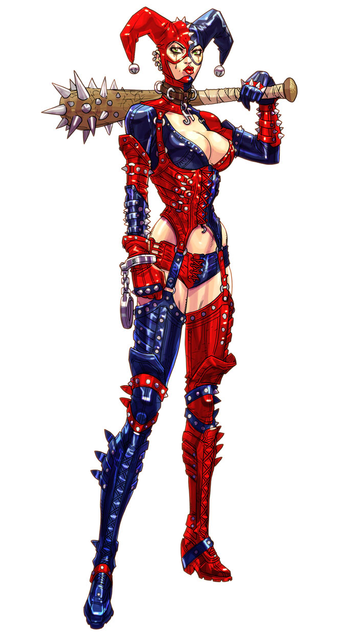 Harley Quinn & Spiked Club Art from Batman: Arkham City