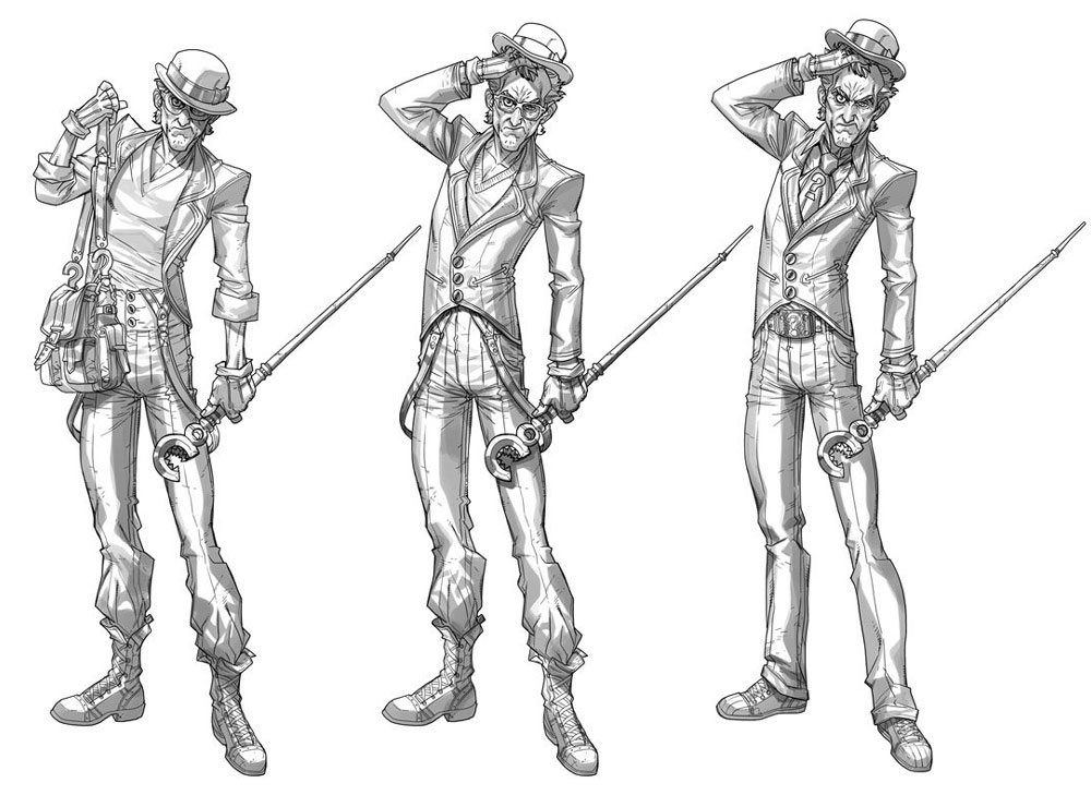 Riddler Sketches from Batman: Arkham City