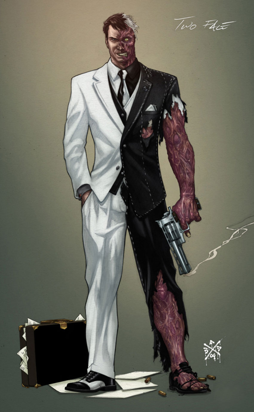Two-Face Concept Art from Batman: Arkham City