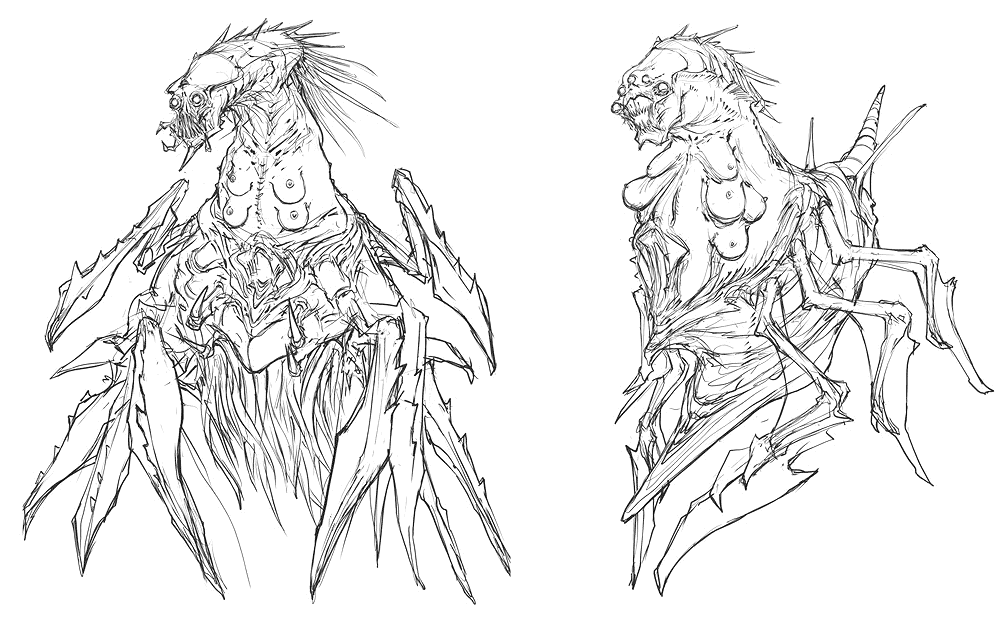 Alien Queen Sketch from Duke Nukem Forever