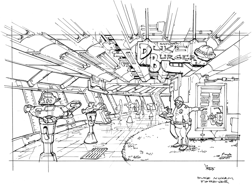 Duke Burger Sketch from Duke Nukem Forever
