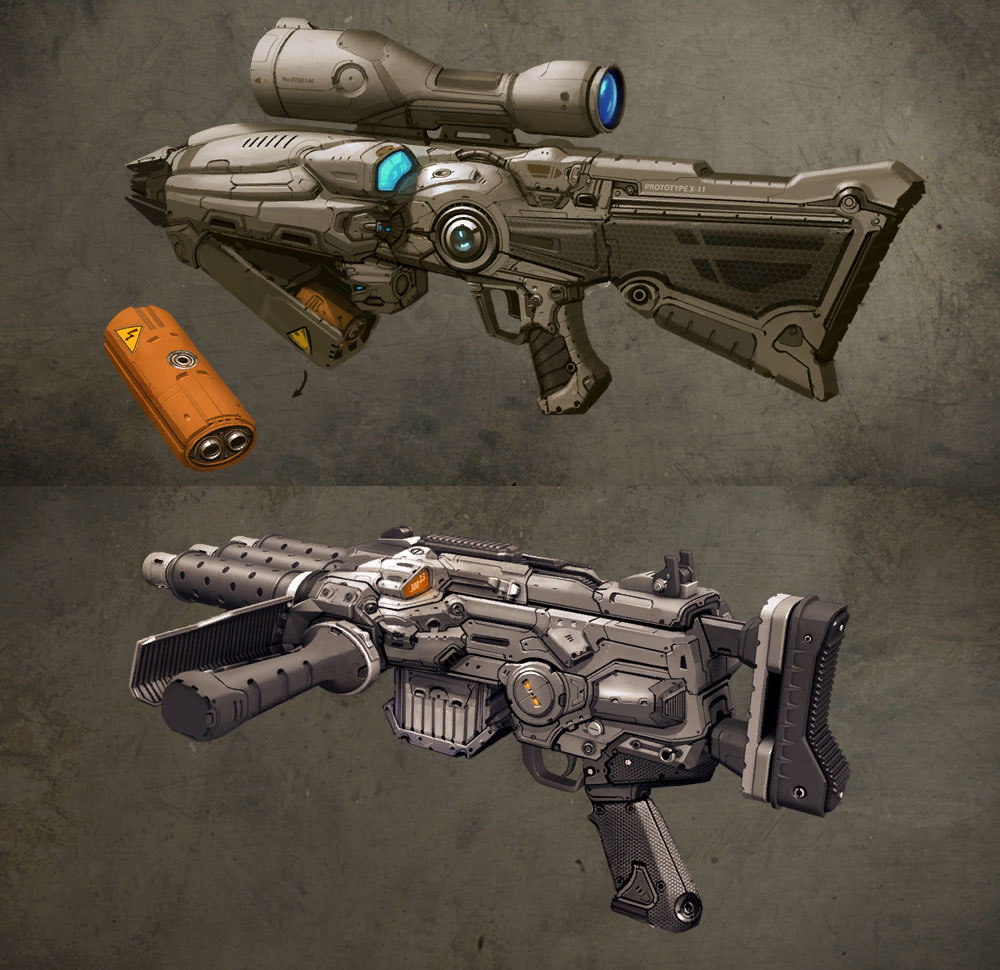 Railgun & Ripper Art from Duke Nukem Forever