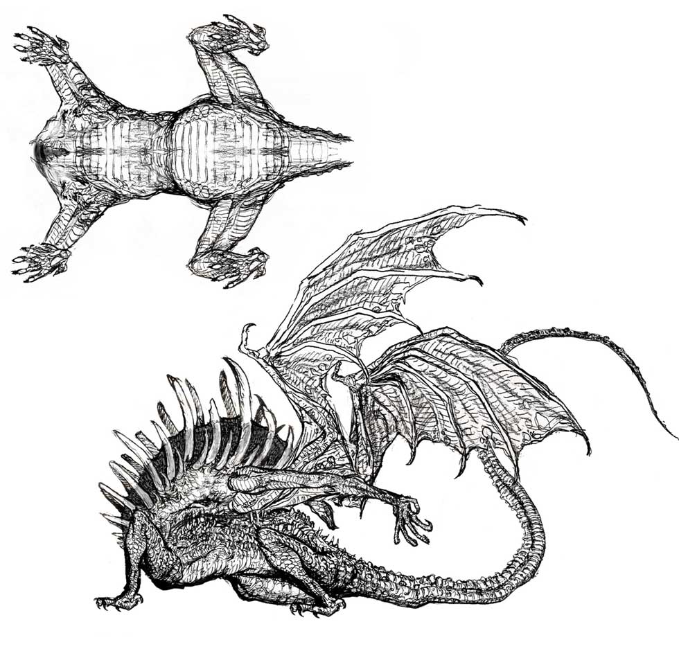 Gaping Dragon Sketches from Dark Souls