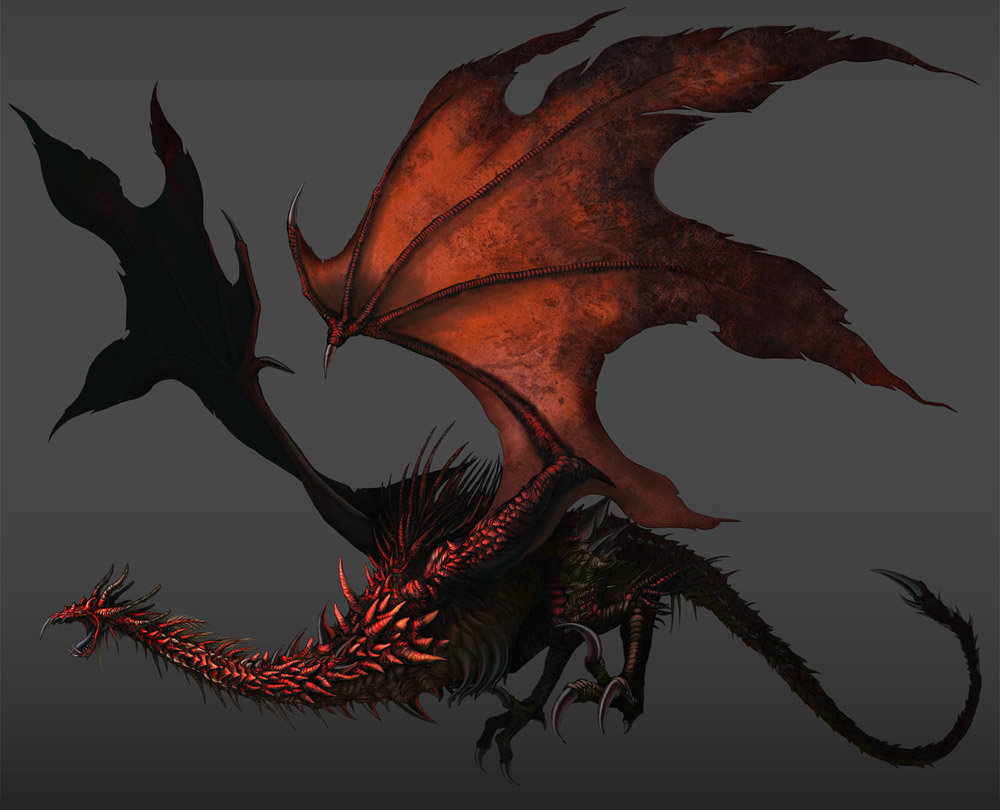 Hellkite Wyvern Art from Dark Souls