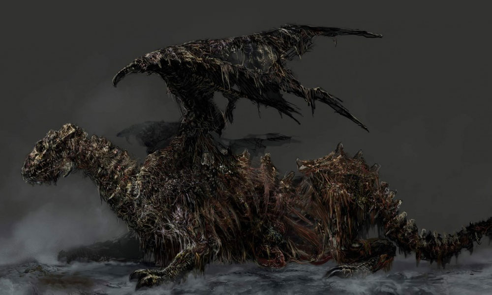 Undead Dragon Art from Dark Souls